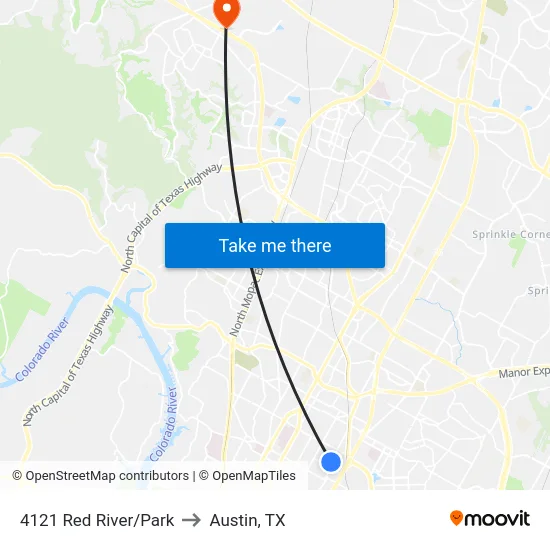 4121 Red River/Park to Austin, TX map