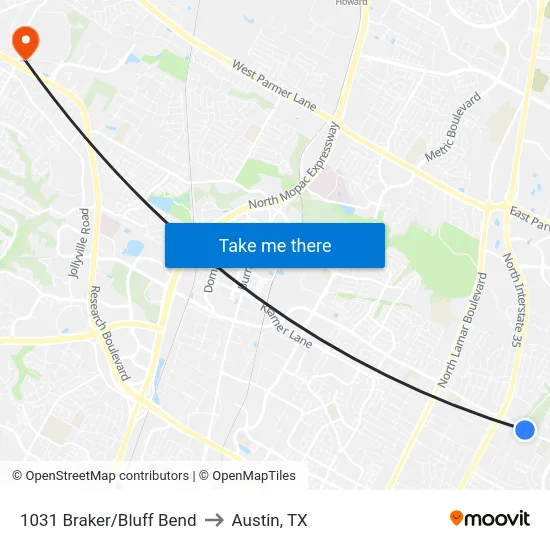 1031 Braker/Bluff Bend to Austin, TX map