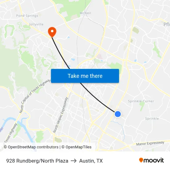928 Rundberg/North Plaza to Austin, TX map