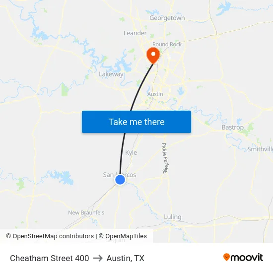 Cheatham Street 400 to Austin, TX map