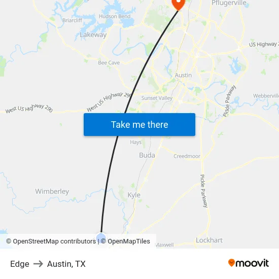 Edge to Austin, TX map