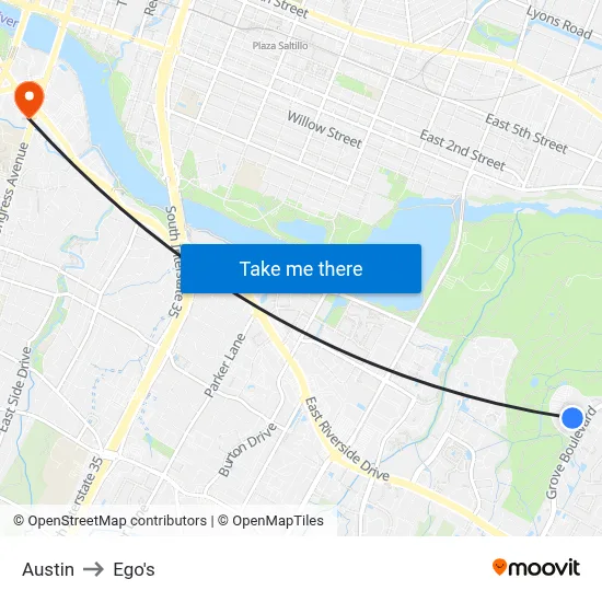 Austin to Ego's map
