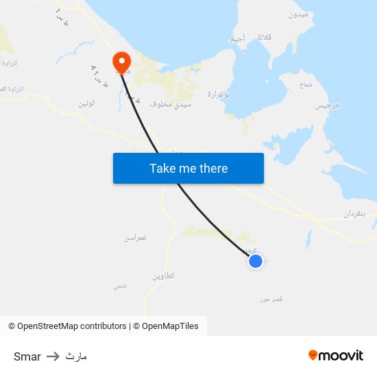 Smar to مارث map