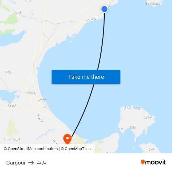 Gargour to مارث map