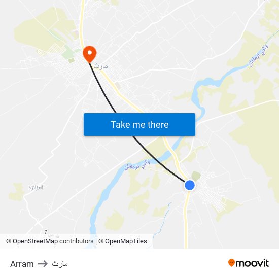 Arram to مارث map