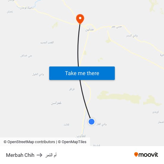 Merbah Chih to أم التمر map