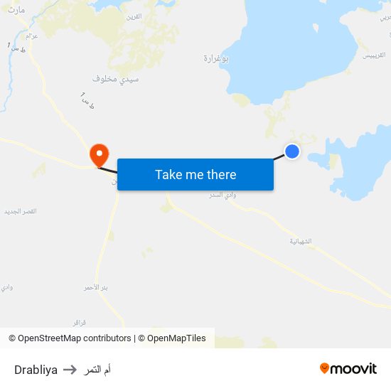 Drabliya to أم التمر map