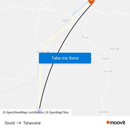 Souid to Tataouine map