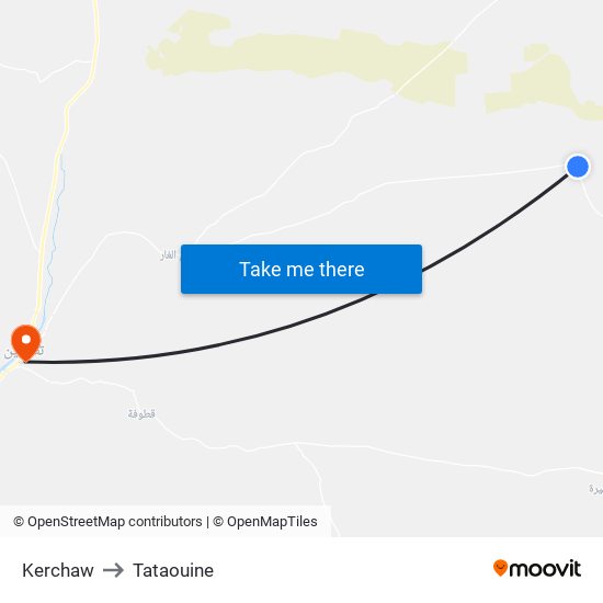 Kerchaw to Tataouine map
