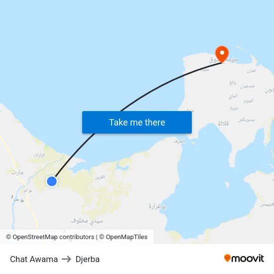 Chat Awama to Djerba map