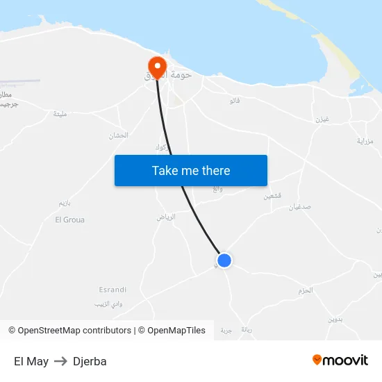 El May to Djerba map