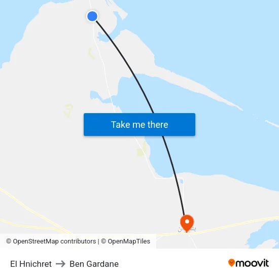 El Hnichret to Ben Gardane map