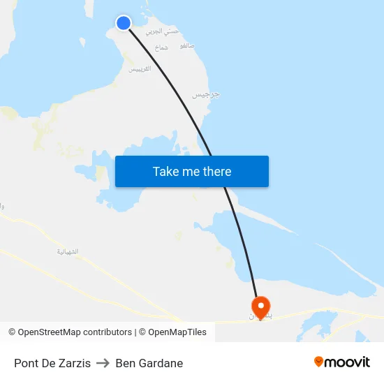 Pont De Zarzis to Ben Gardane map