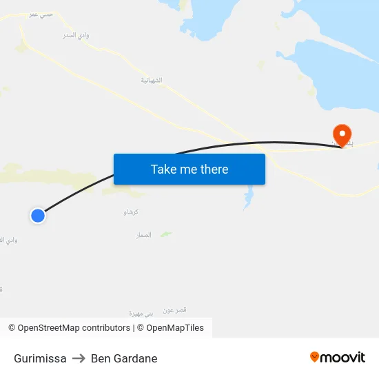 Gurimissa to Ben Gardane map