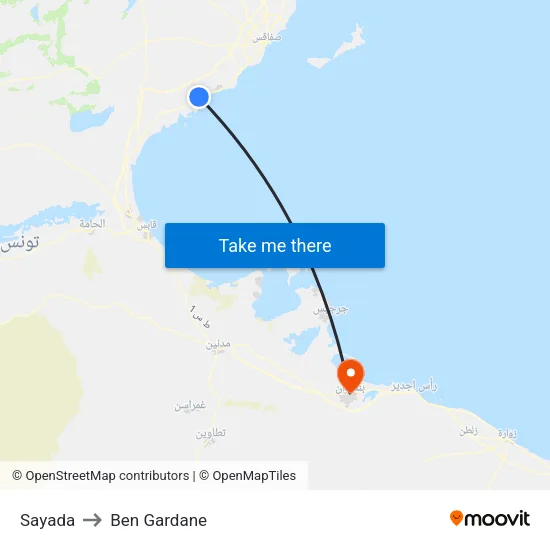Sayada to Ben Gardane map