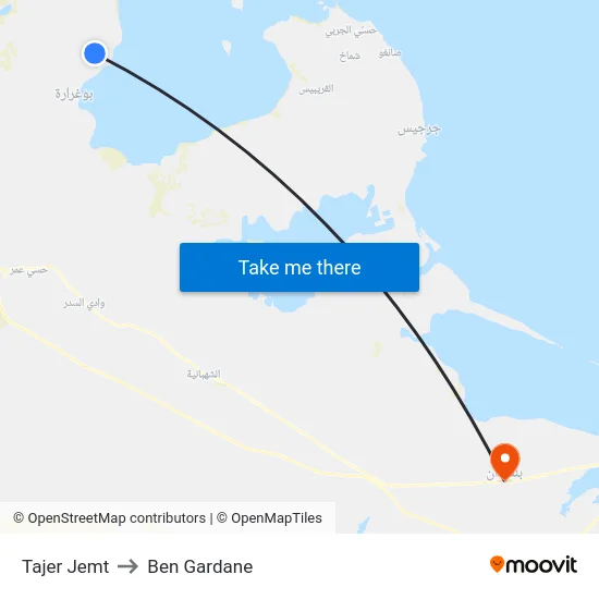 Tajer Jemt to Ben Gardane map