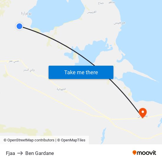 Fjaa to Ben Gardane map