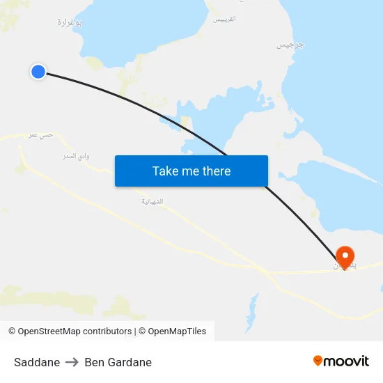 Saddane to Ben Gardane map