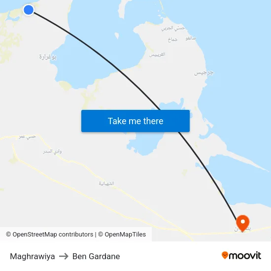 Maghrawiya to Ben Gardane map