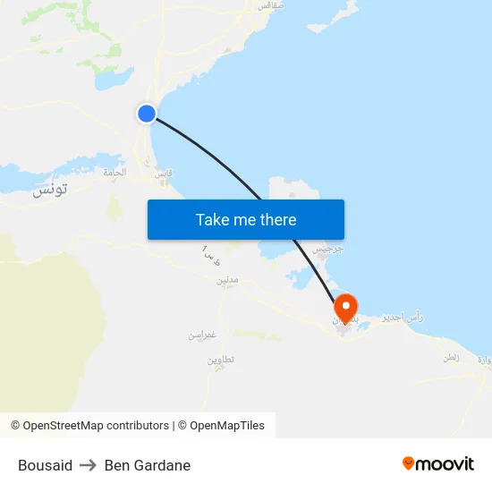Bousaid to Ben Gardane map