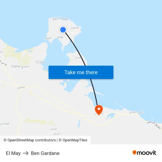 El May to Ben Gardane map