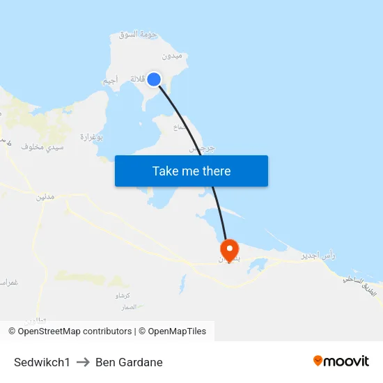 Sedwikch1 to Ben Gardane map