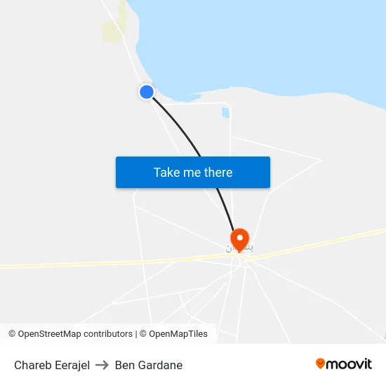 Chareb Eerajel to Ben Gardane map