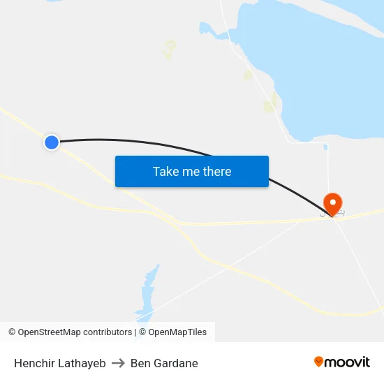 Henchir Lathayeb to Ben Gardane map