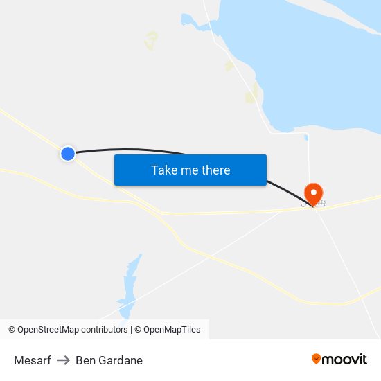 Mesarf to Ben Gardane map