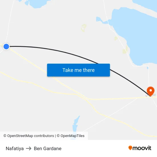 Nafatiya to Ben Gardane map