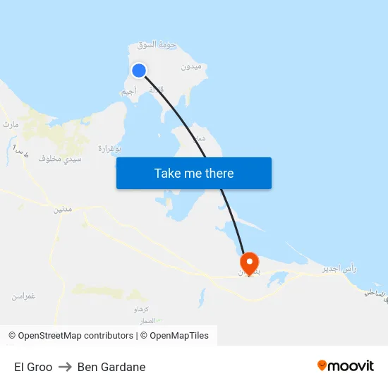 El Groo to Ben Gardane map