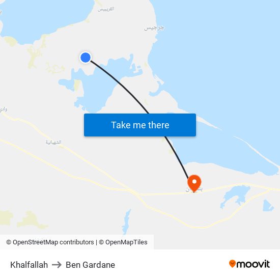 Khalfallah to Ben Gardane map