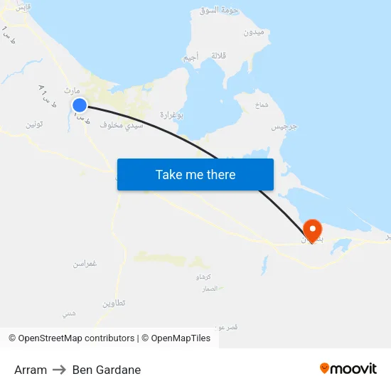 Arram to Ben Gardane map