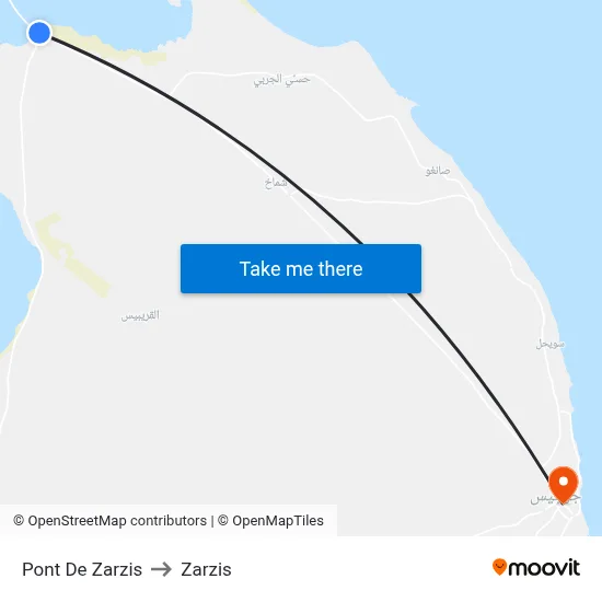 Pont De Zarzis to Zarzis map