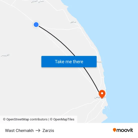 Wast Chemakh to Zarzis map