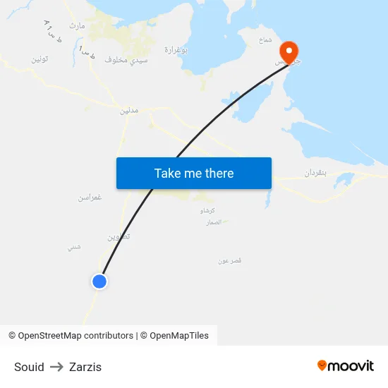 Souid to Zarzis map