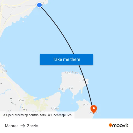 Mahres to Zarzis map