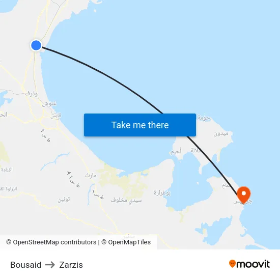 Bousaid to Zarzis map