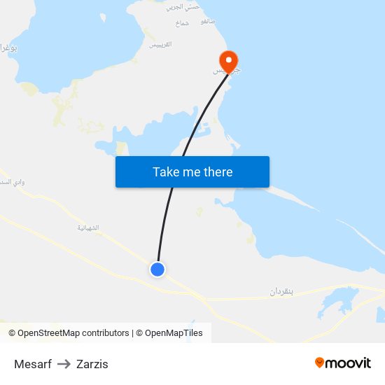 Mesarf to Zarzis map