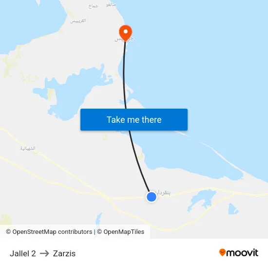 Jallel 2 to Zarzis map