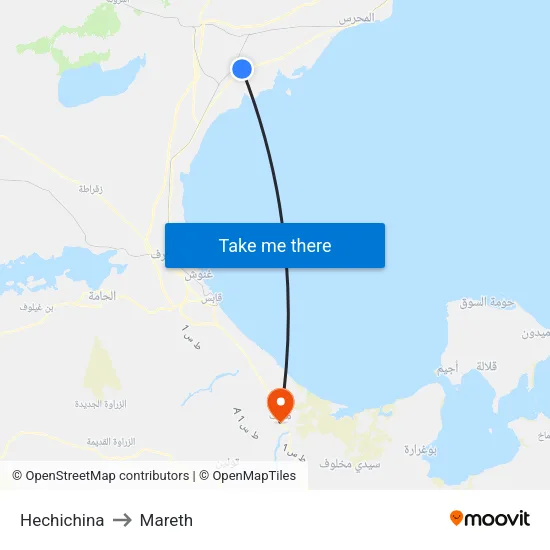 Hechichina to Mareth map