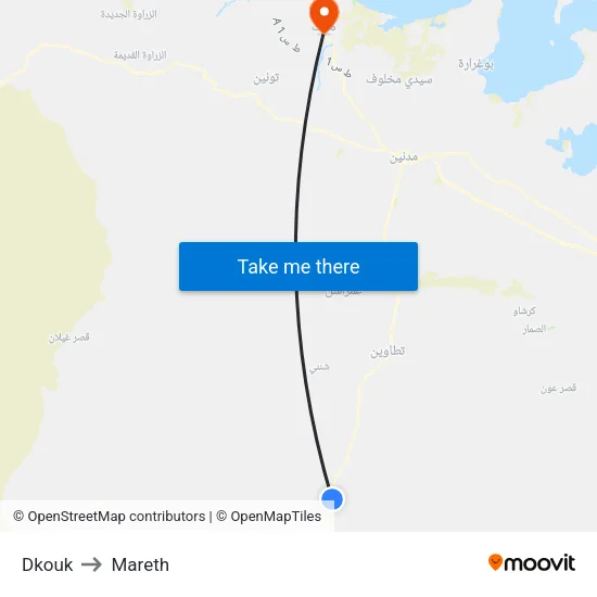 Dkouk to Mareth map
