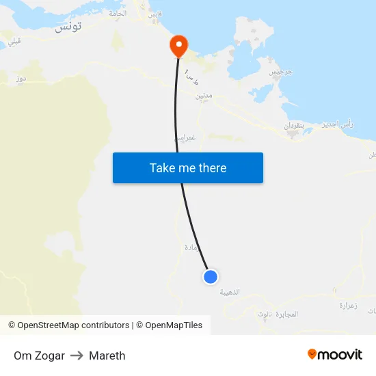 Om Zogar to Mareth map