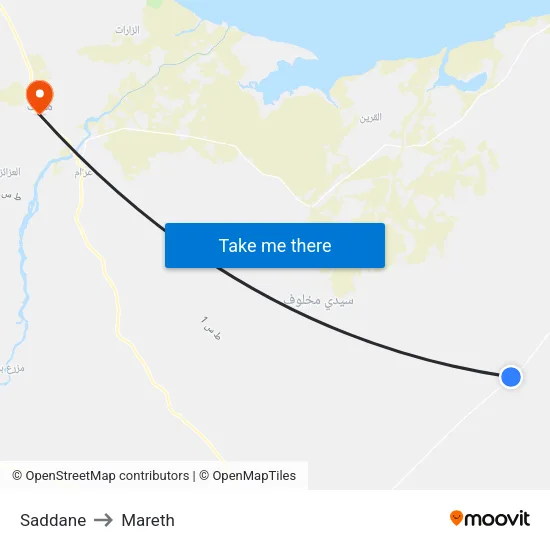 Saddane to Mareth map