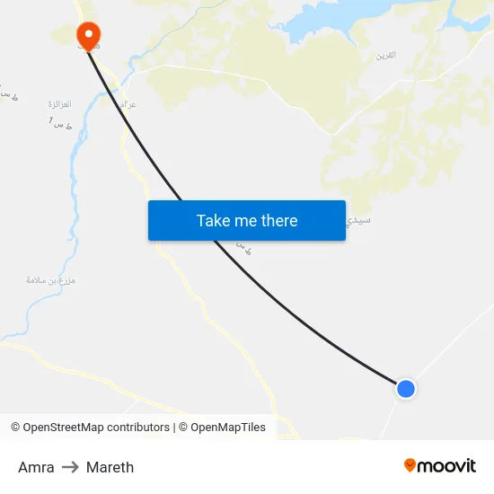 Amra to Mareth map