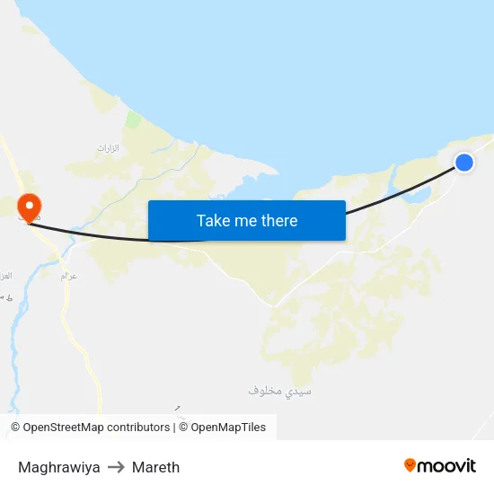 Maghrawiya to Mareth map