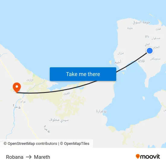 Robana to Mareth map
