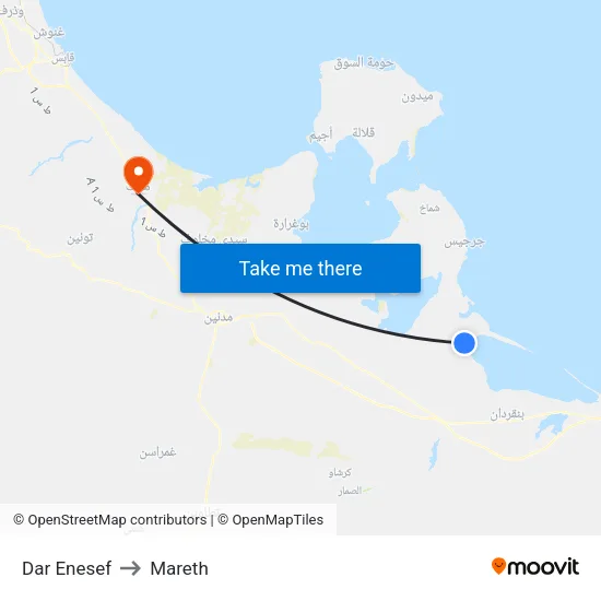Dar Enesef to Mareth map