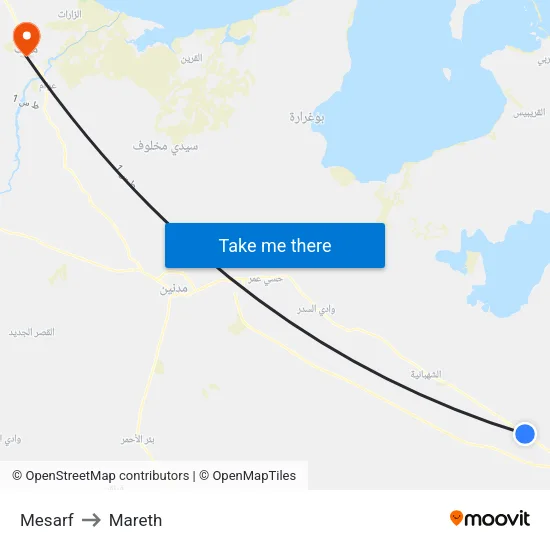 Mesarf to Mareth map
