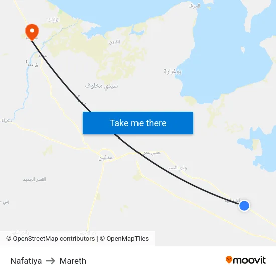 Nafatiya to Mareth map